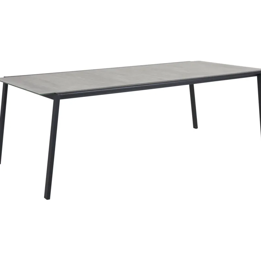 Ruokapöytä ulos Brafab Lyra, 220x100cm, musta/hiekka