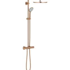 Sadesuihkusetti Grohe Euphoria System 310, termostaattihanalla, vettä säästävä, hierova suihku, ⌀310mm, harjattu kupari
