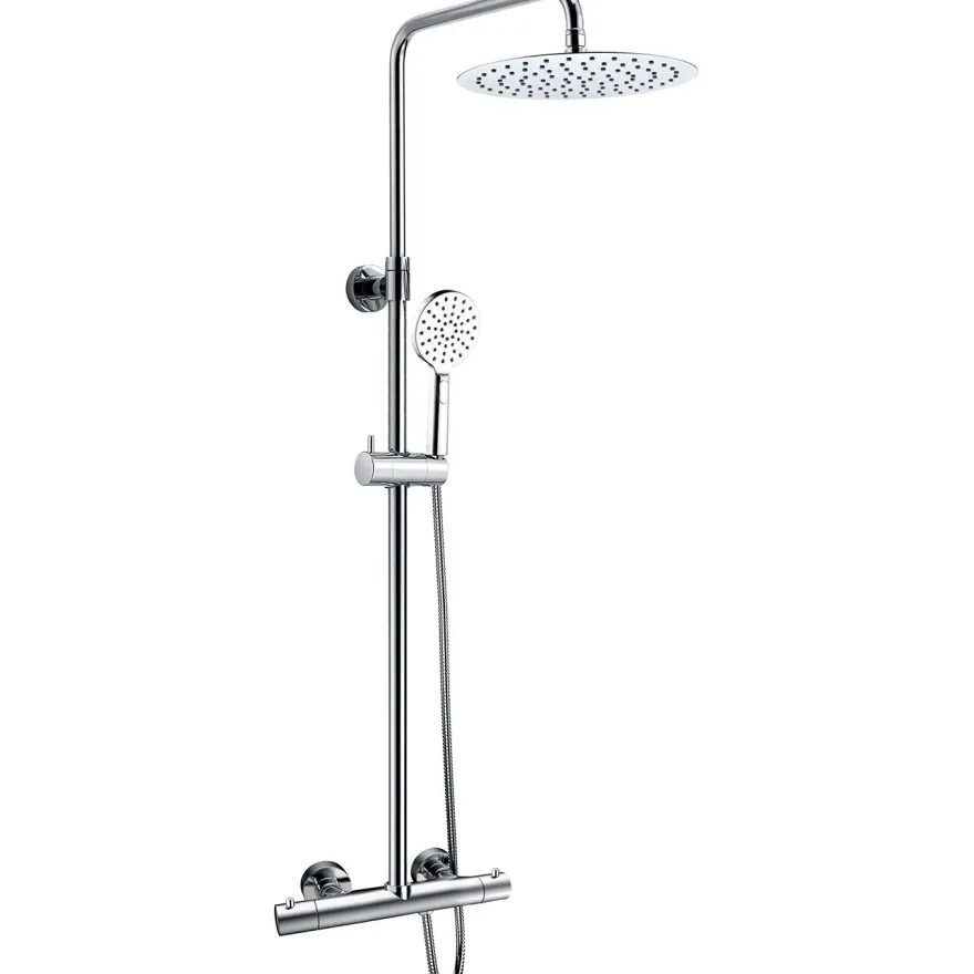 Sadesuihkusetti Noro Studio, termostaattihanalla, suihkupää ⌀250mm, vettä säästävä, hierova suihku, kiiltävä kromi