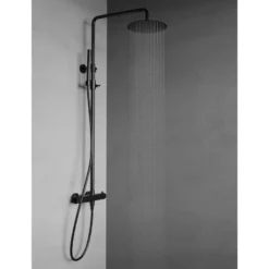 Sadesuihkusetti Scandtap Steel Pleasure 2, termostaattihanalla, suihkupää ⌀250mm, kiiltävä musta