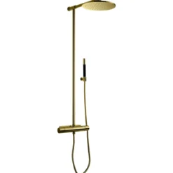 Sadesuihkusetti Tapwell TVM300Honey Gold, termostaattihanalla, suihkupää ⌀300mm, kiiltävä kulta