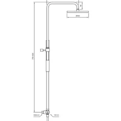 Sadesuihkusetti Tapwell TVM7200 Matte Black, termostaattihanalla, suihkupää ⌀250mm, matta musta