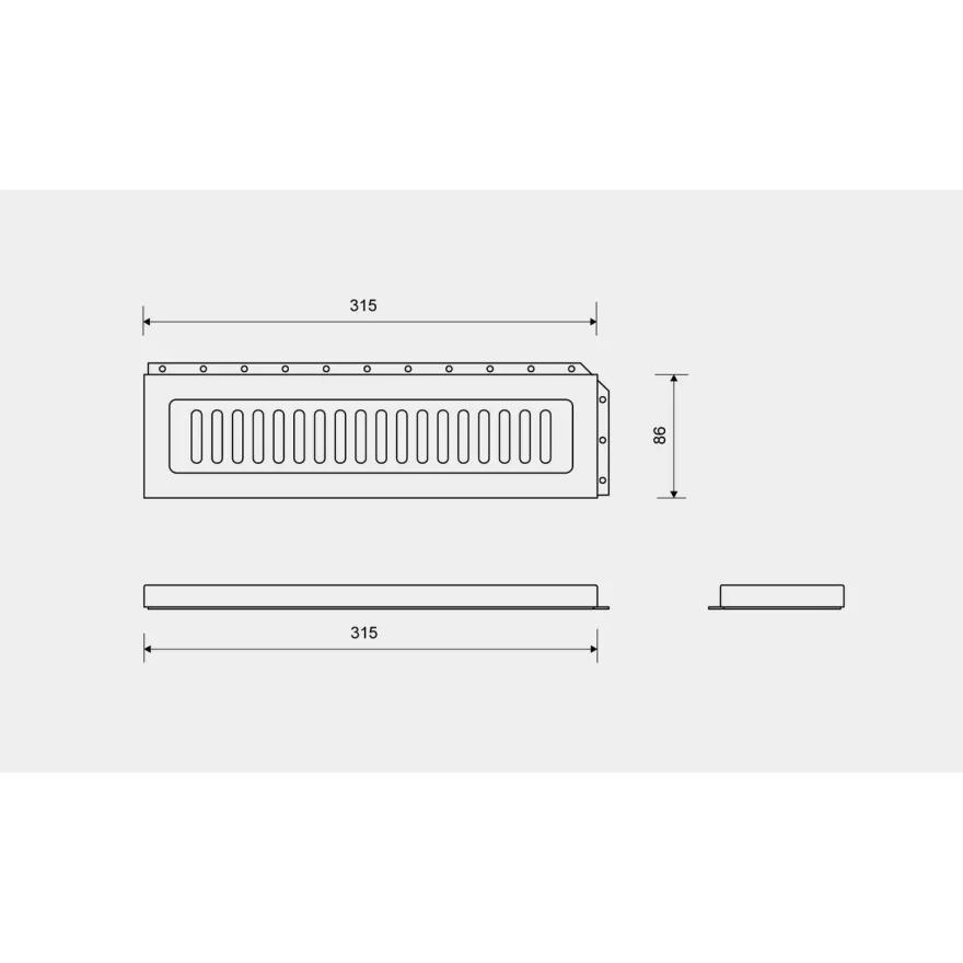 Saippuahylly Unidrain Column 1850, ruuvikiinnitys, rst, 315mm