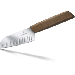 Santoku-kokkiveitsi Victorinox Swiss Modern, 17cm, ovaalihiottu, ruskea