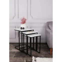 Sarjapöytä kolmiosainen Linento Furniture Ce Metal Zigon 9401, eri värejä