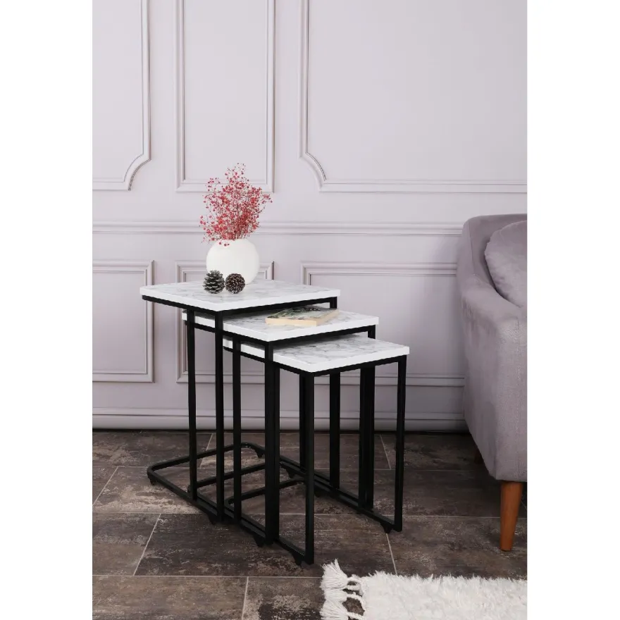 Sarjapöytä kolmiosainen Linento Furniture Ce Metal Zigon 9401, eri värejä