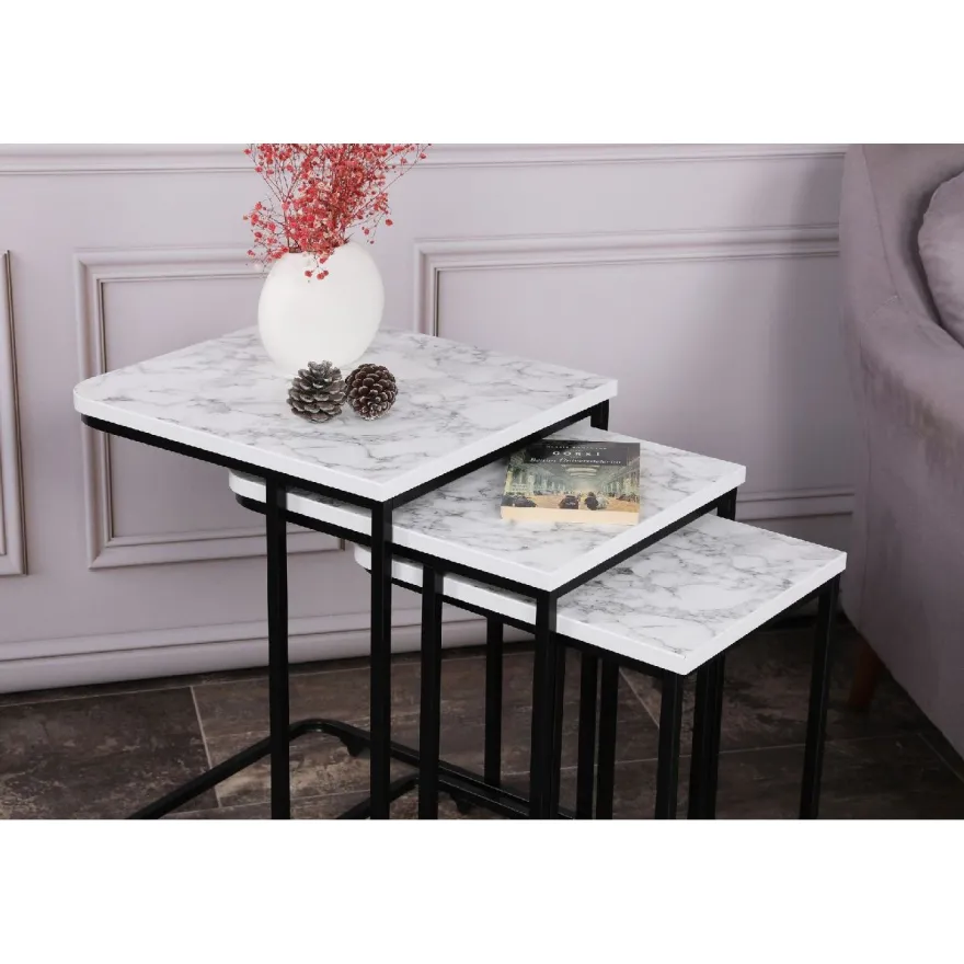 Sarjapöytä kolmiosainen Linento Furniture Ce Metal Zigon 9401, eri värejä