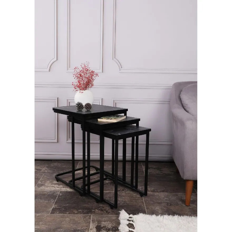 Sarjapöytä kolmiosainen Linento Furniture Ce Metal Zigon 9401, eri värejä