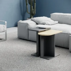 Sarjapöytä Linento Furniture Mund, 3-osainen, antrasiitti/tammi/valkoinen