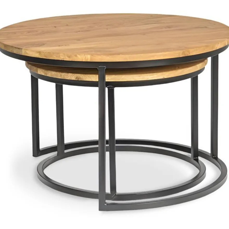 Sarjapöytä Stenexpo Newport Ø75x48cm + Ø58x41cm tammi