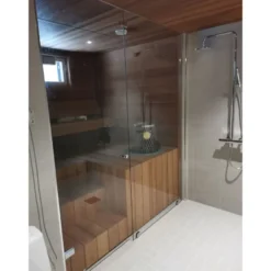 Saunan lasiseinä Maakunnan lasi, ovi + 2 ikkunaa, eri värejä, mittatilaus