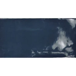 Seinälaatta Pukkila Manacor Ocean Blue, kiiltävä, strukturoitu, 7.5x15cm