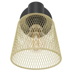 Seinävalaisin Eglo Coslada, E27, 40W, IP20, messinki/musta