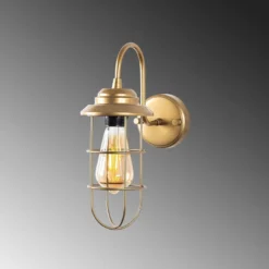 Seinävalaisin Linento Lighting Mahoni 13206, 32cm, kulta
