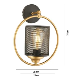 Seinävalaisin Linento Lighting AP-34, ø25cm, E27, max. 40W, IP20, musta