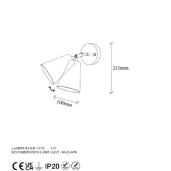 Seinävalaisin Linento Lighting Evander, E27