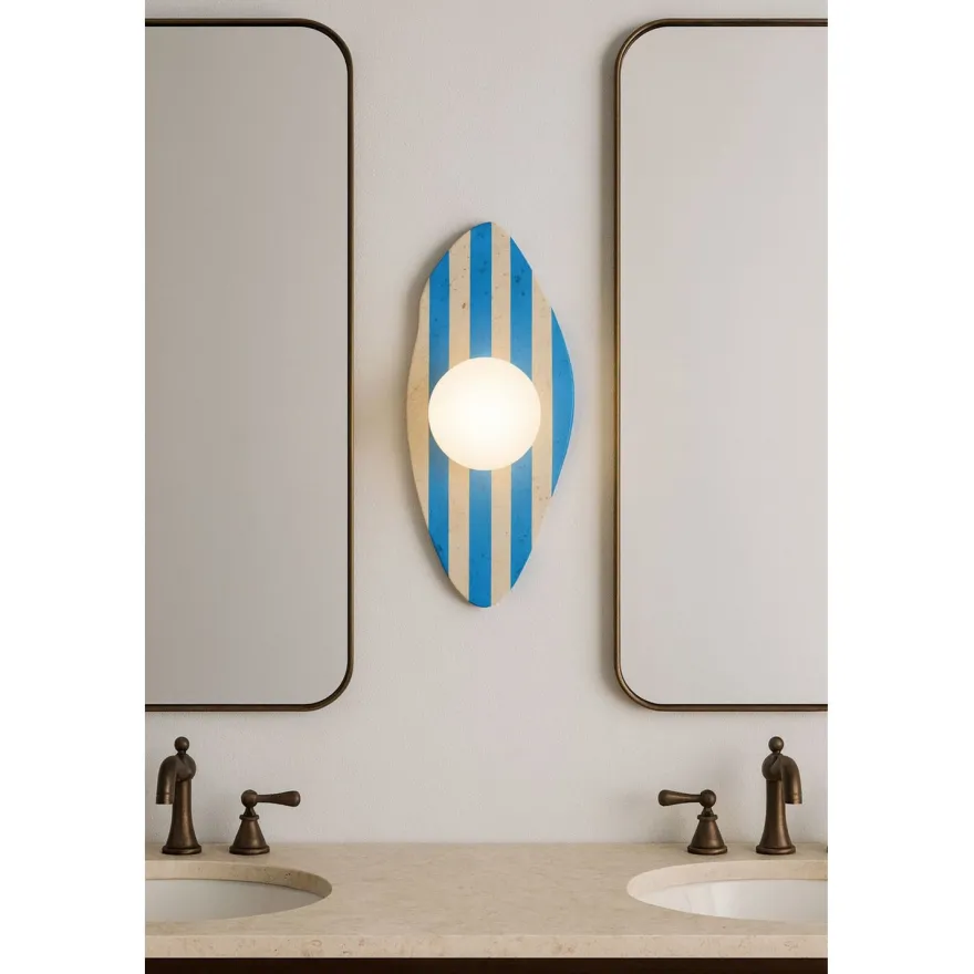 Seinävalaisin Linento Lighting Simple beige/valkoinen/sininen
