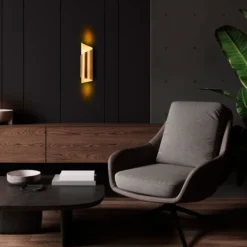 Seinävalaisin Linento Lighting Kivrik, 8x27cm, kulta