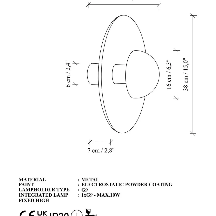 Seinävalaisin Linento Lighting Node Ø38cm