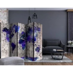 Sermi Artgeist World Map: Ink Blots II, 225x172cm