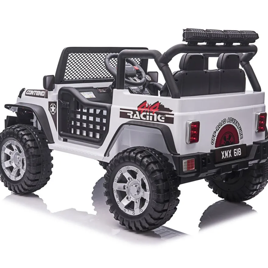 Sähköauto Offroader 8V EVA pyörillä Nordic Play, 765x780 mm valkoinen muovi