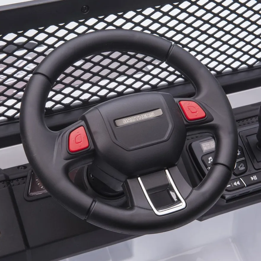 Sähköauto Offroader 8V EVA pyörillä Nordic Play, 765x780 mm valkoinen muovi