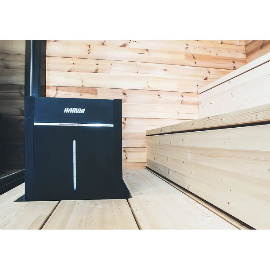 Sähkökiuas Harvia Virta Combi HL70SA, 6.8kW, 5-10m³, automaattitäyttö, erillinen ohjaus, musta