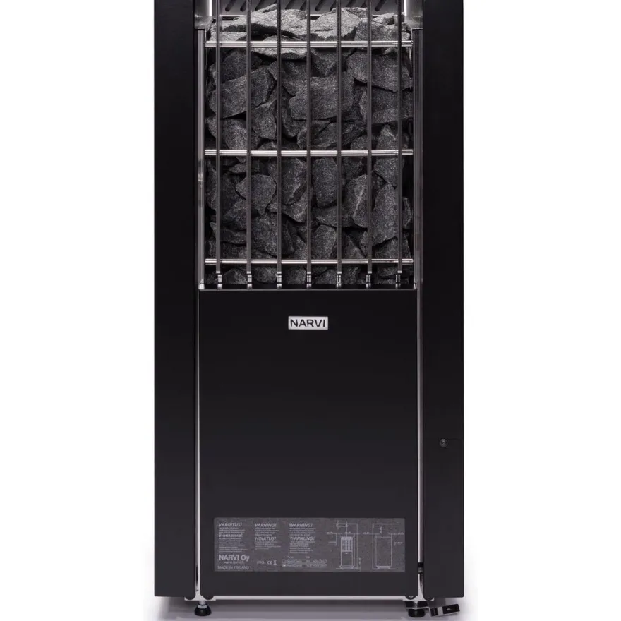 Sähkökiuas Narvi Combi 9.0kW 8-12m³ erillinen ohjaus musta