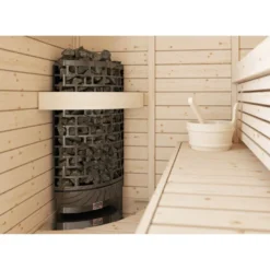 Sähkökiuas SAWO Aries Corner Black Ni2, 9kW, 8-14m³, erillinen ohjaus