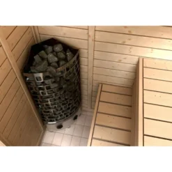 Sähkökiuas SAWO Aries Corner, 6kW, 5-9m³, kiinteä ohjauskeskus
