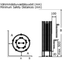 Sähkökiuas SAWO Round Tower, 9kW, 8-15m³, kiinteä ohjauskeskus