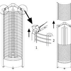 Sähkökiuas SAWO Tower Corner Ni2, 4.5kW, 3-6m³, erillinen ohjaus