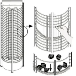 Sähkökiuas SAWO Wall Tower, 9kW, 8-15m³, kiinteä ohjauskeskus