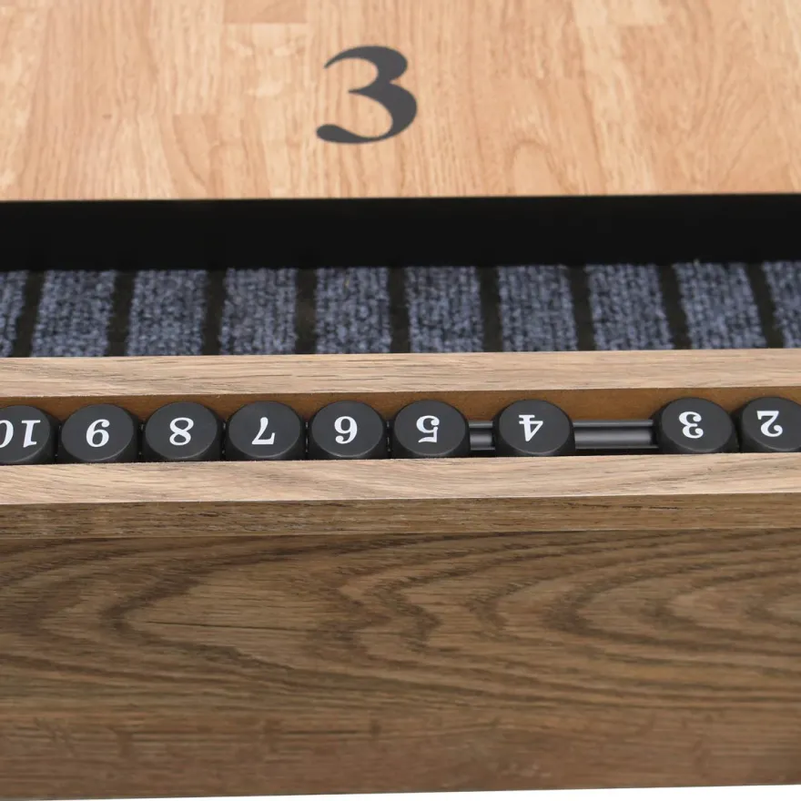 Shuffleboard Nordcore 2-IN-1, sis. 8 nappulaa, vahapullo, harja, 2 pistelaskuria ja keilaussetti, 9`