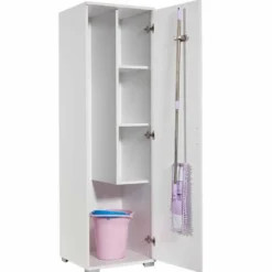 Siivouskaappi Linento Furniture Tuval 063, leveys 50cm, korkeus 176cm, valkoinen