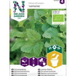 Sitruunamelissa Nelson Garden Lemona Organic, siemenet