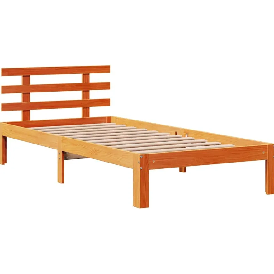 Sängynrunko laatikoilla, vahanruskea, eri kokoja, täysi mänty (42545)
