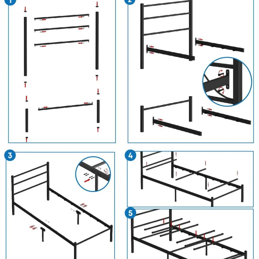 Sängynrunko Linento Furniture Basic, musta, eri kokoja