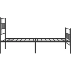 Sängynrunko metalli päädyillä musta 90x200 cm (55670)