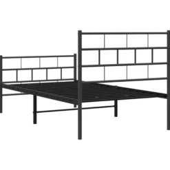 Sängynrunko metalli päädyillä musta 90x200 cm (55670)