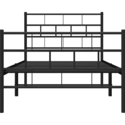 Sängynrunko metalli päädyillä musta 90x200 cm (55670)