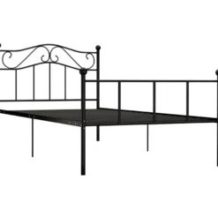 Sängynrunko musta metalli 90x200cm
