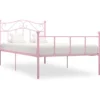 Sängynrunko pinkki metalli 90x200 cm