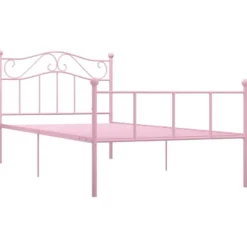 Sängynrunko pinkki metalli 90x200 cm