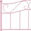 Sängynrunko pinkki metalli 100x200cm