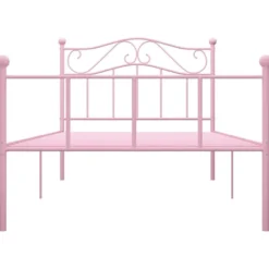 Sängynrunko pinkki metalli 100x200cm