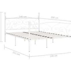 Sängynrunko sälepohjalla valkoinen metalli 140x200 cm
