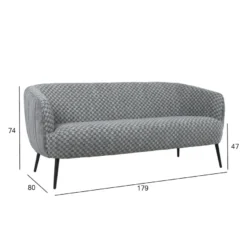 Sohva Home4You Accent 3-istuttava, harmaa