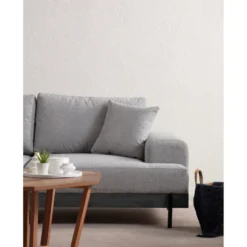 Sohva Linento Furniture Eti Black, 3-istuttava, leveys 220cm, harmaa