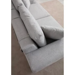Sohva Linento Furniture Eti Black, 3-istuttava, leveys 220cm, harmaa